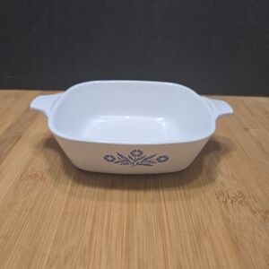 White Ceramic Baking Dish, classic cornflower blue, 1.75 cup